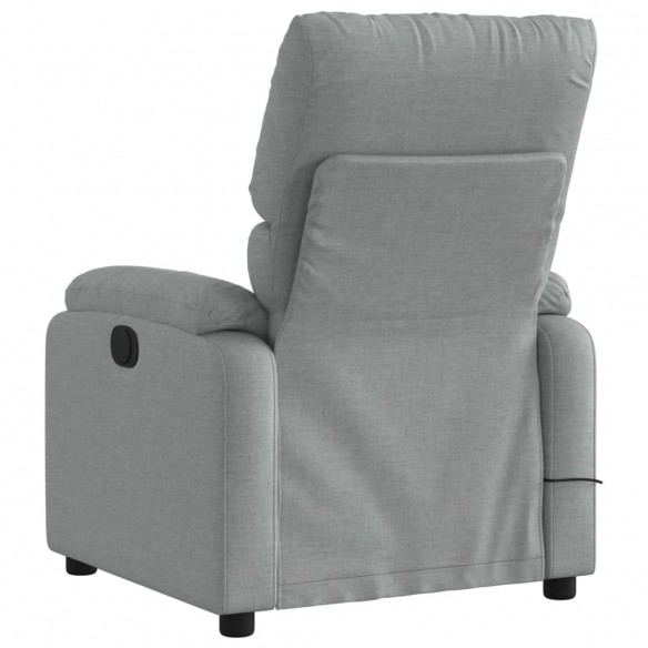 Fauteuil de massage inclinable électrique gris clair tissu