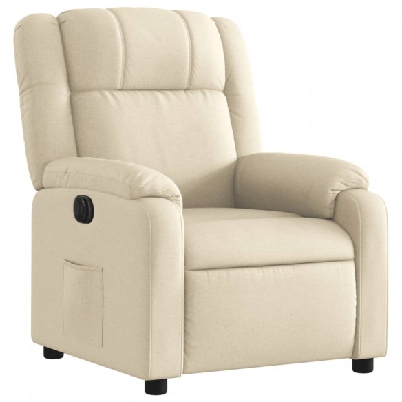 Fauteuil inclinable électrique Crème Tissu