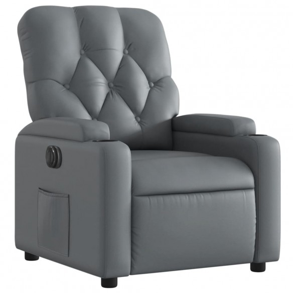 Fauteuil inclinable électrique Gris Similicuir