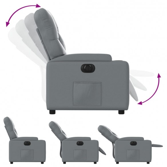 Fauteuil inclinable électrique Gris Similicuir