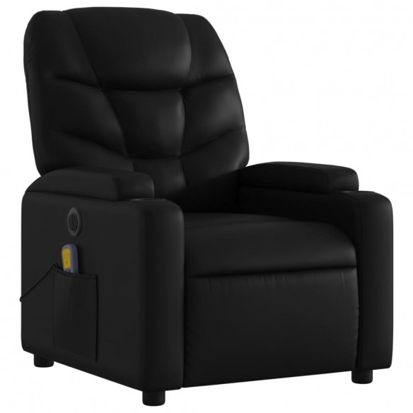 Fauteuil de massage inclinable électrique noir similicuir