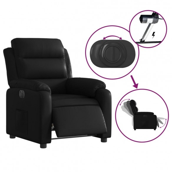 Fauteuil inclinable électrique Noir Similicuir