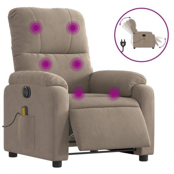 Fauteuil inclinable de massage électrique taupe