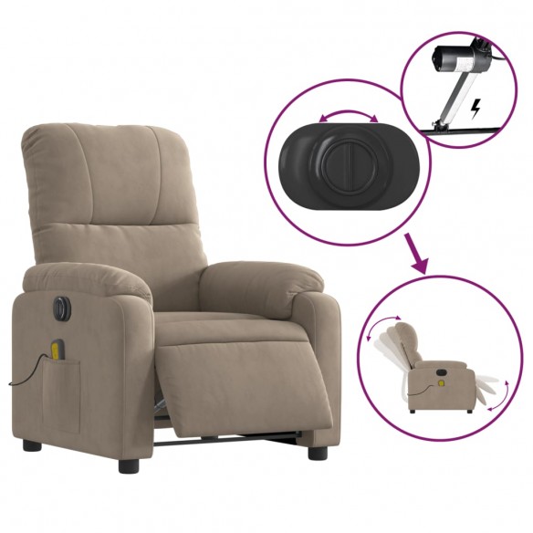 Fauteuil inclinable de massage électrique taupe