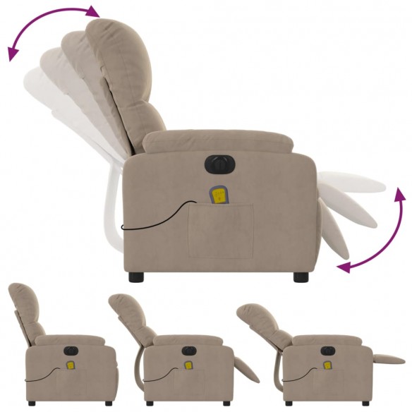 Fauteuil inclinable de massage électrique taupe