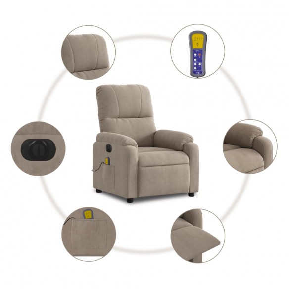 Fauteuil inclinable de massage électrique taupe