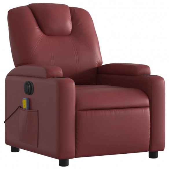 Fauteuil de massage inclinable électrique rouge bordeaux