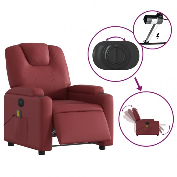 Fauteuil de massage inclinable électrique rouge bordeaux