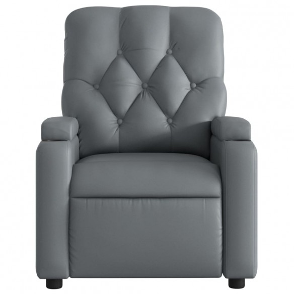 Fauteuil de massage inclinable électrique gris similicuir