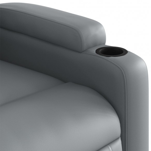 Fauteuil de massage inclinable électrique gris similicuir