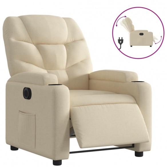 Fauteuil inclinable électrique Crème Tissu