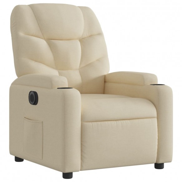 Fauteuil inclinable électrique Crème Tissu