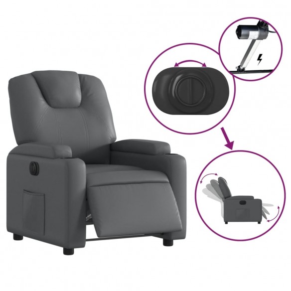 Fauteuil inclinable électrique Gris Similicuir