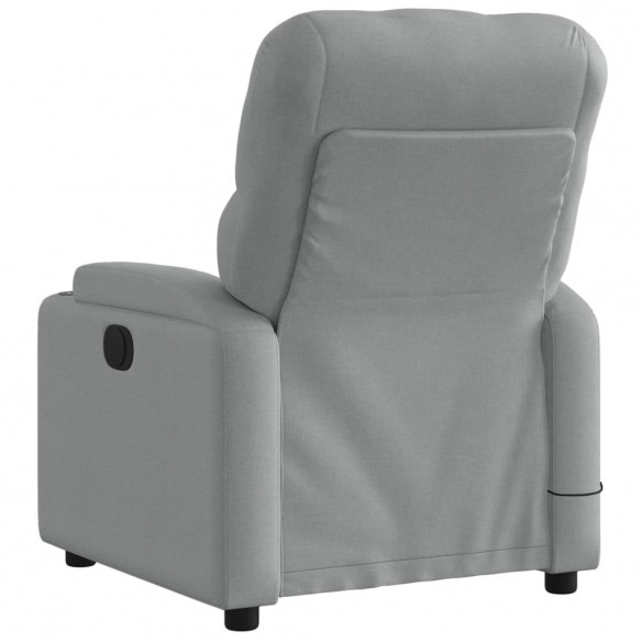 Fauteuil de massage inclinable électrique gris clair tissu