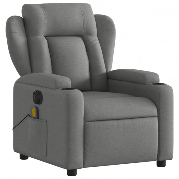 Fauteuil inclinable de massage électrique gris foncé tissu