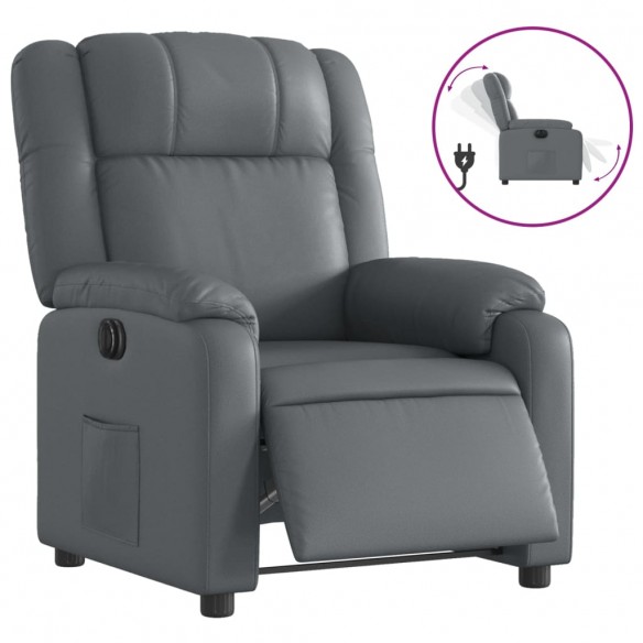 Fauteuil inclinable électrique Gris Similicuir