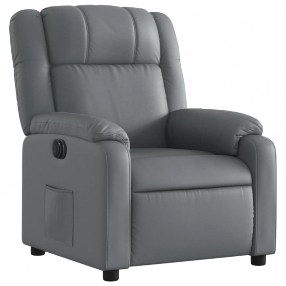 Fauteuil inclinable électrique Gris Similicuir