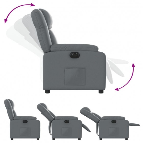 Fauteuil inclinable électrique Gris Similicuir