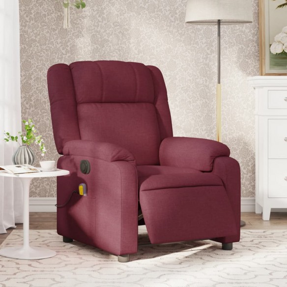 Fauteuil de massage inclinable électrique Rouge bordeaux Tissu