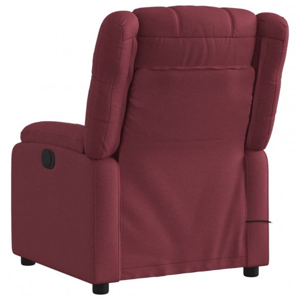 Fauteuil de massage inclinable électrique Rouge bordeaux Tissu