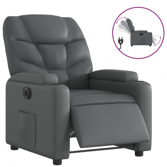 Fauteuil inclinable électrique Gris Similicuir