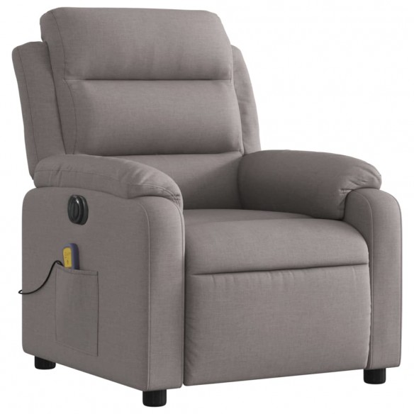 Fauteuil de massage inclinable électrique Taupe Tissu