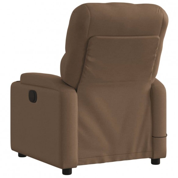 Fauteuil inclinable de massage électrique marron tissu