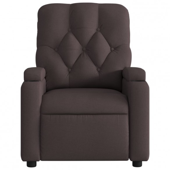 Fauteuil inclinable électrique Marron foncé Tissu