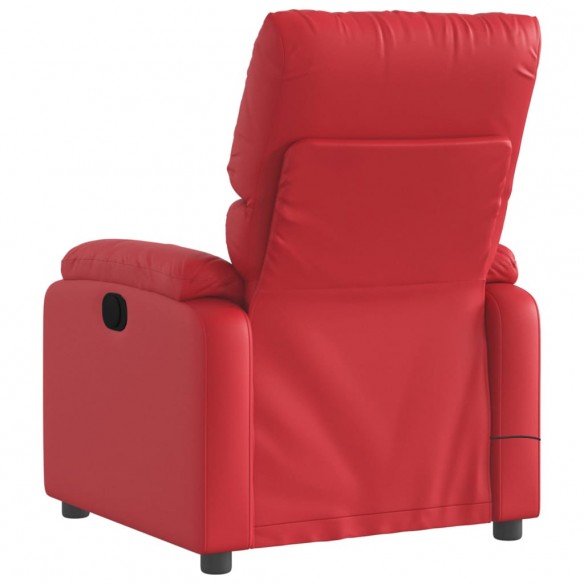 Fauteuil de massage inclinable électrique rouge similicuir