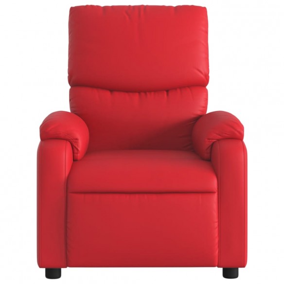 Fauteuil de massage inclinable électrique rouge similicuir