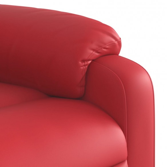 Fauteuil de massage inclinable électrique rouge similicuir