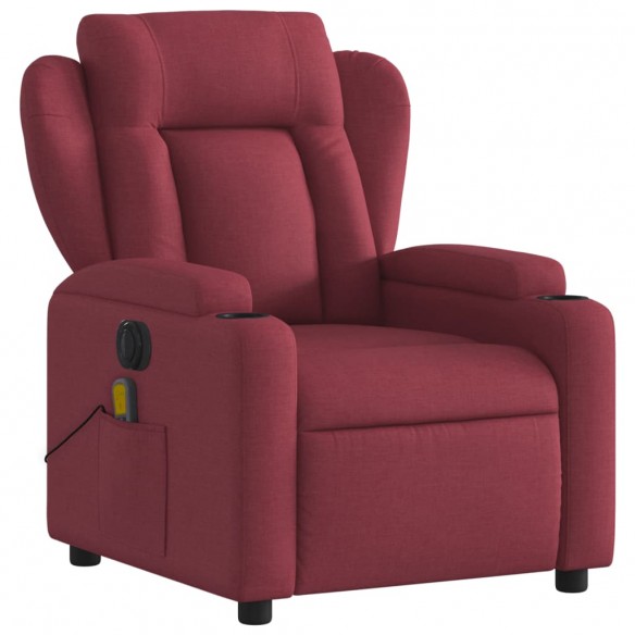 Fauteuil de massage inclinable électrique Rouge bordeaux Tissu