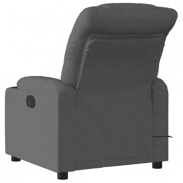 Fauteuil inclinable de massage électrique gris foncé tissu