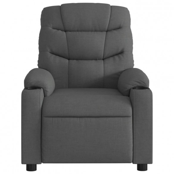 Fauteuil inclinable de massage électrique gris foncé tissu