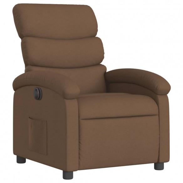 Fauteuil inclinable électrique Marron Tissu