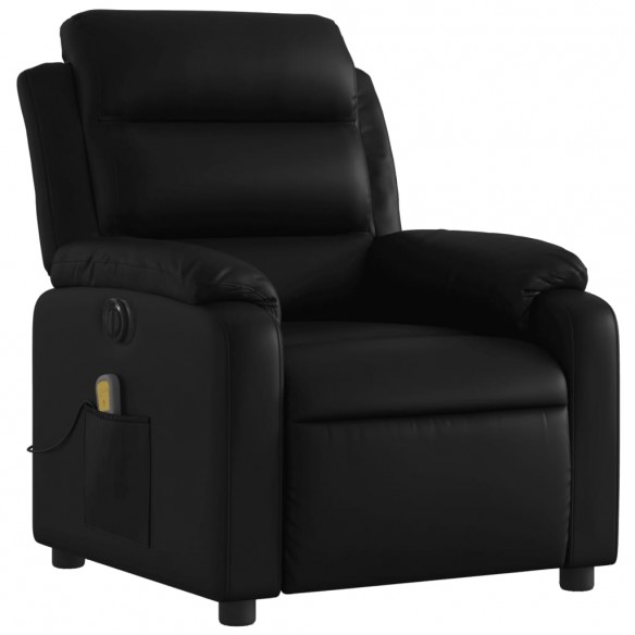 Fauteuil de massage inclinable électrique noir similicuir