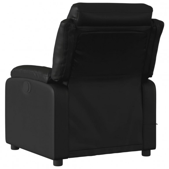 Fauteuil de massage inclinable électrique noir similicuir