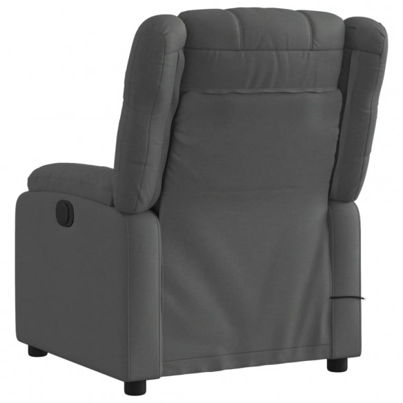 Fauteuil inclinable de massage électrique gris foncé tissu