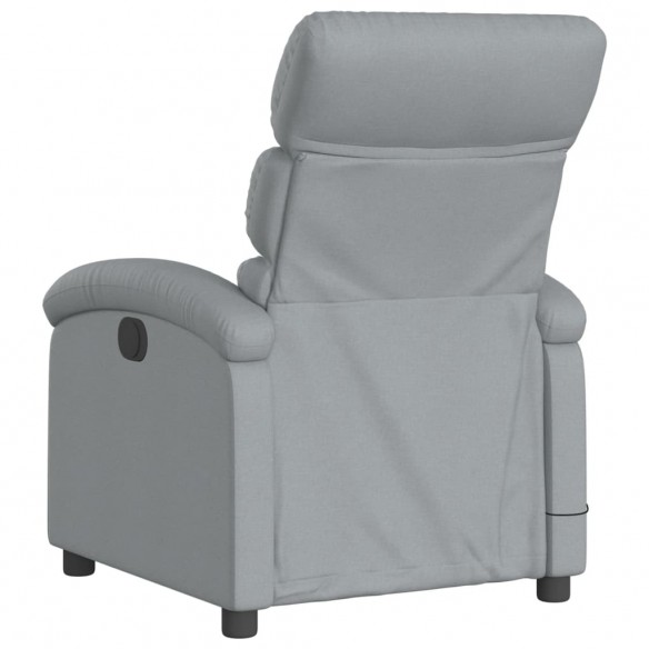 Fauteuil de massage inclinable électrique gris clair tissu