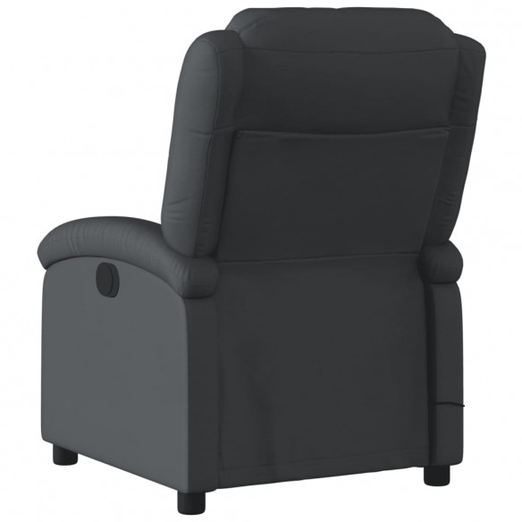 Fauteuil de massage inclinable électrique noir cuir véritable