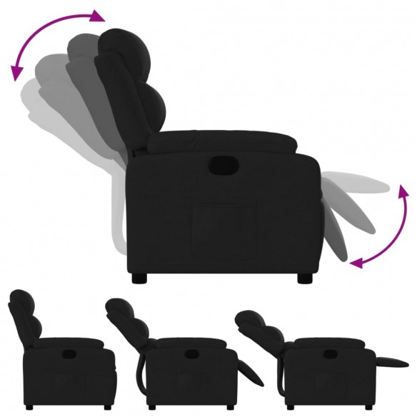 Fauteuil inclinable Noir Tissu