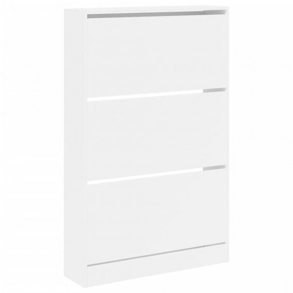 Armoire à chaussures blanc 80x21x125,5 cm bois d'ingénierie