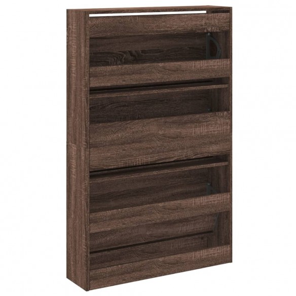 Armoire à chaussures chêne marron 80x21x125,5cm bois ingénierie