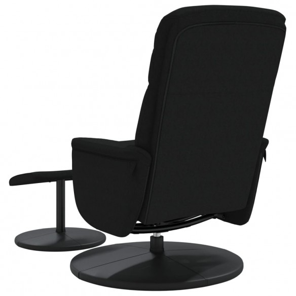 Fauteuil inclinable avec repose-pied noir velours