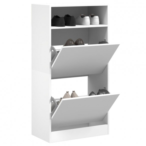 Armoire à chaussures blanc 60x34x116 cm bois d'ingénierie