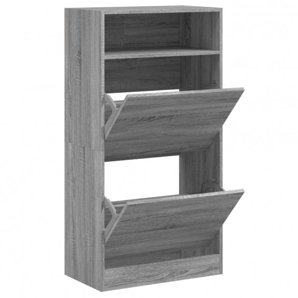 Armoire à chaussures Sonoma gris 60x34x116 cm Bois d'ingénierie