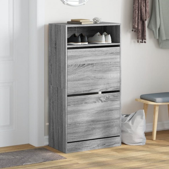 Armoire à chaussures Sonoma gris 60x34x116 cm Bois d'ingénierie