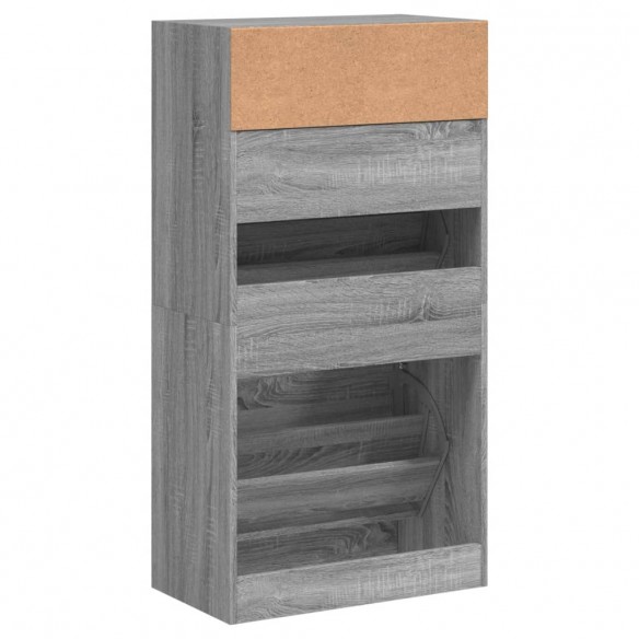 Armoire à chaussures Sonoma gris 60x34x116 cm Bois d'ingénierie