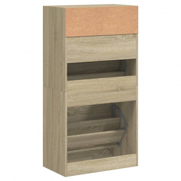 Armoire à chaussures chêne sonoma 60x34x116cm Bois d'ingénierie