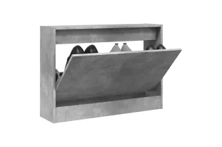 Armoire à chaussures gris béton 80x21x57 cm bois d'ingénierie
